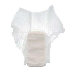 A close up of a white diaper on a table