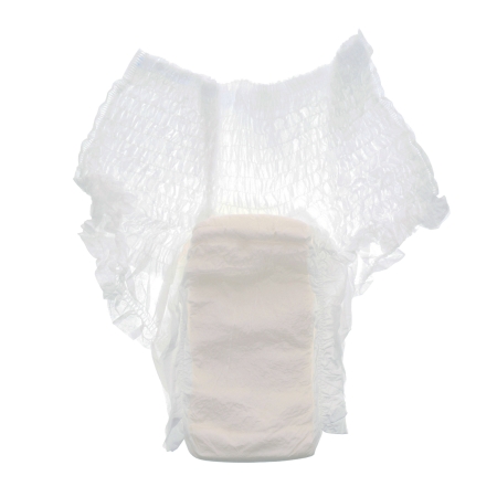 A close up of a white diaper on a table