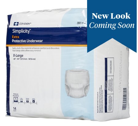 A package of new diapers with the text " new look coming soon ".