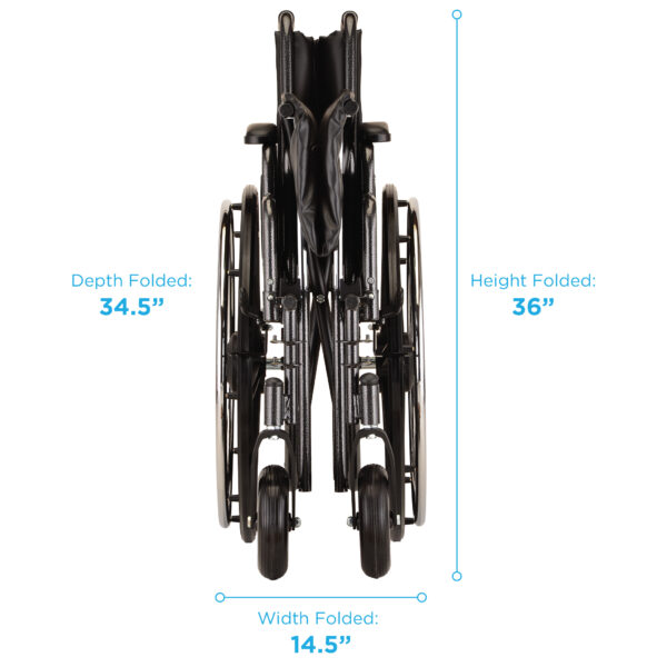 A diagram of the size of a folding bike.