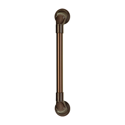 A bronze handle with a small round knob.