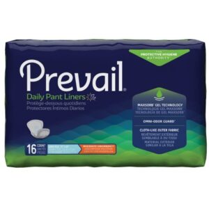 A box of prevail daily pant liners