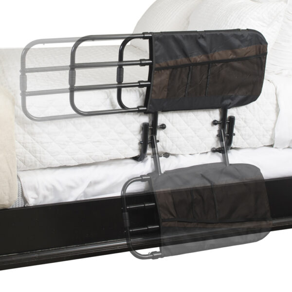 A bed with two bars on it