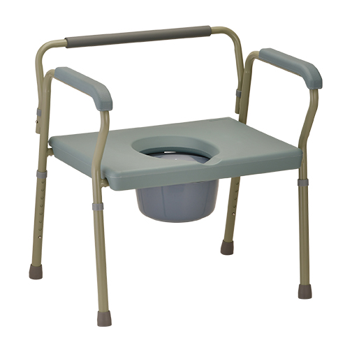 A commode with handles and seat.